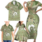 Personalised NAIDOC Week 2026 Family Matching Short Sleeve Bodycon Dress and Hawaiian Shirt Dragonfly Australian Aboriginal Art