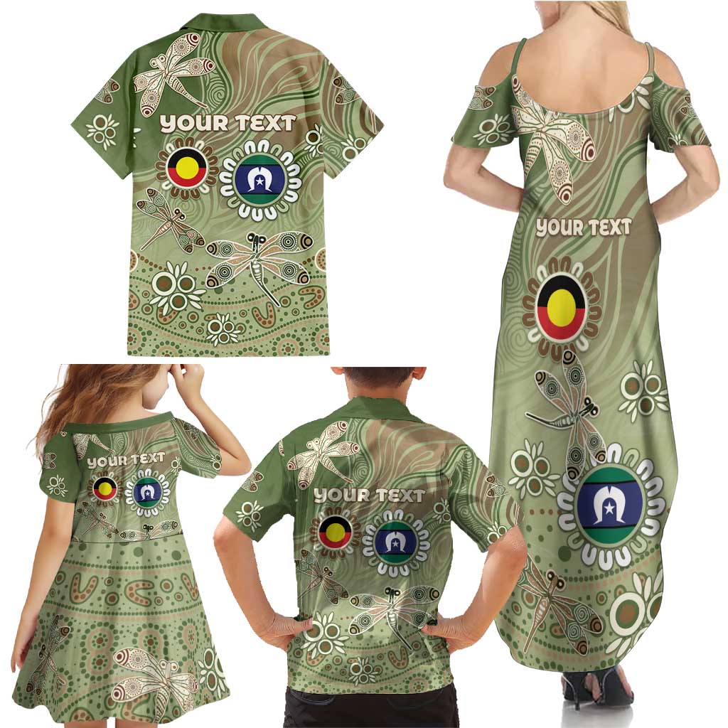 Personalised NAIDOC Week 2026 Family Matching Summer Maxi Dress and Hawaiian Shirt Dragonfly Australian Aboriginal Art