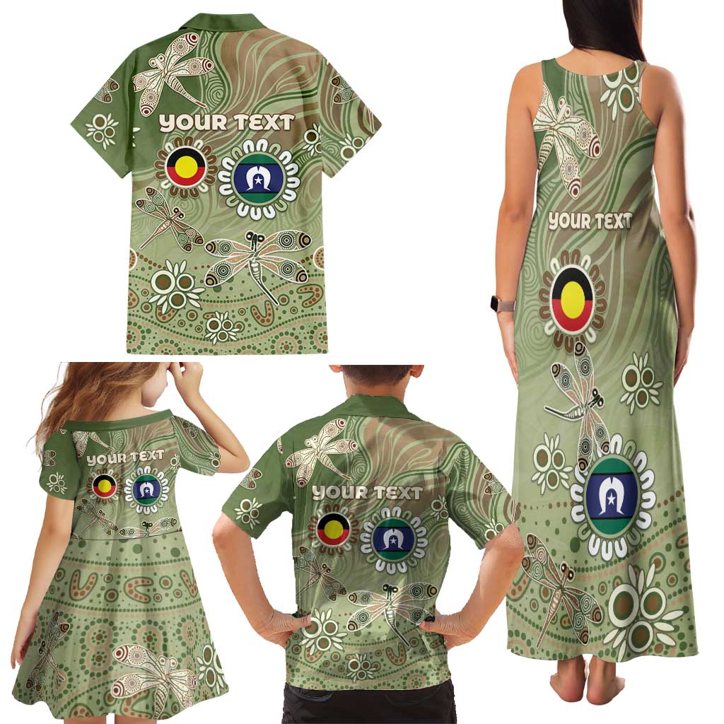 Personalised NAIDOC Week 2026 Family Matching Tank Maxi Dress and Hawaiian Shirt Dragonfly Australian Aboriginal Art