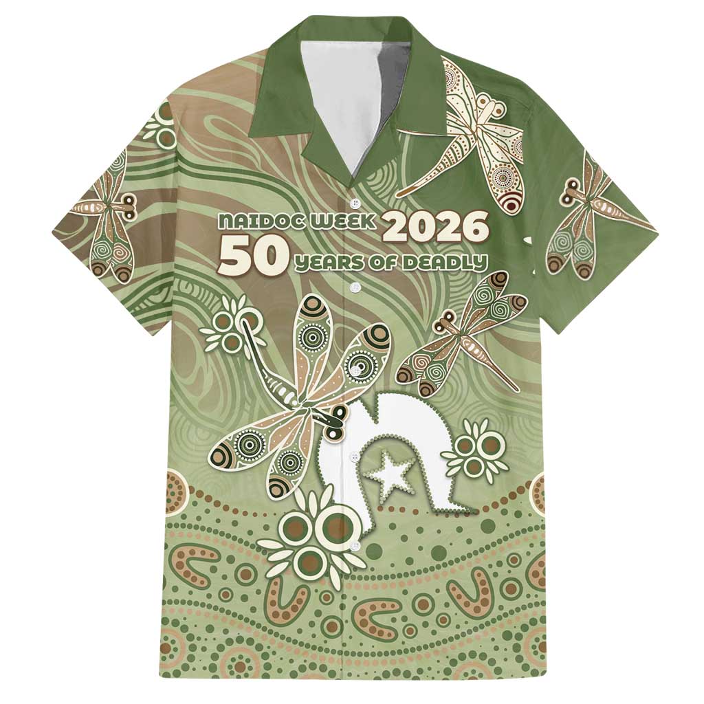 Personalised NAIDOC Week 2026 Hawaiian Shirt Dragonfly Australian Aboriginal Art