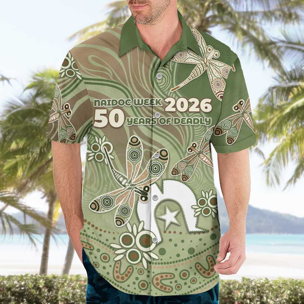 Personalised NAIDOC Week 2026 Hawaiian Shirt Dragonfly Australian Aboriginal Art