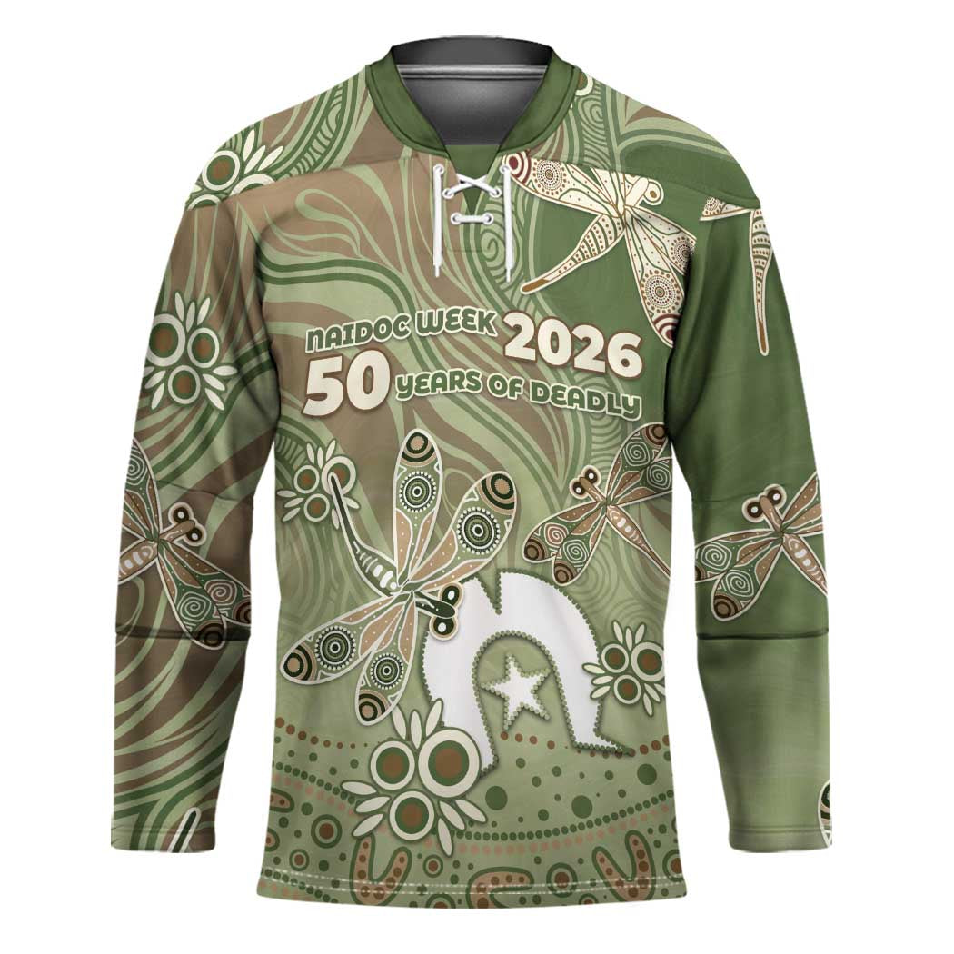 Personalised NAIDOC Week 2026 Hockey Jersey Dragonfly Australian Aboriginal Art
