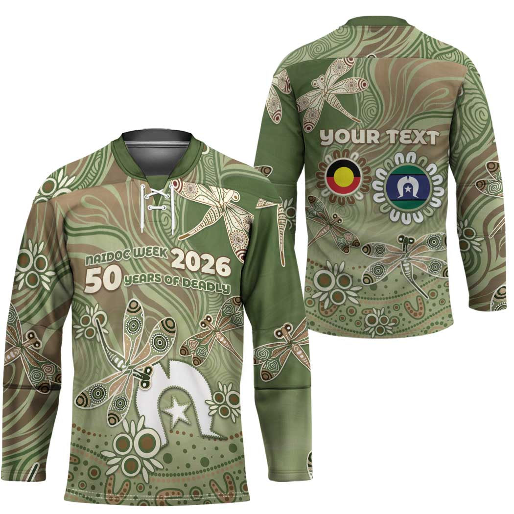 Personalised NAIDOC Week 2026 Hockey Jersey Dragonfly Australian Aboriginal Art