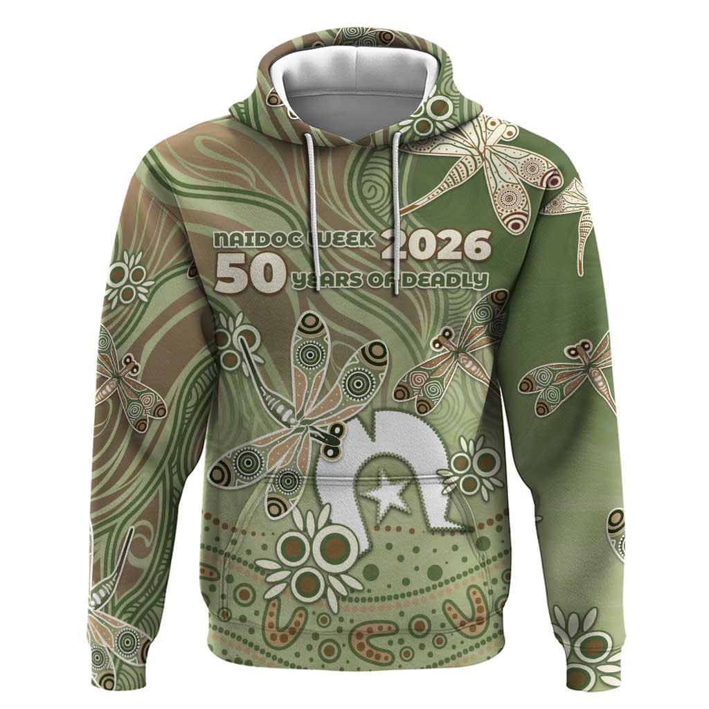 Personalised NAIDOC Week 2026 Hoodie Dragonfly Australian Aboriginal Art