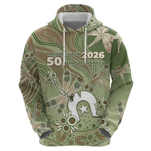 Personalised NAIDOC Week 2026 Hoodie Dragonfly Australian Aboriginal Art