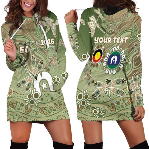 Personalised NAIDOC Week 2026 Hoodie Dress Dragonfly Australian Aboriginal Art