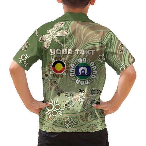 Personalised NAIDOC Week 2026 Kid Hawaiian Shirt Dragonfly Australian Aboriginal Art