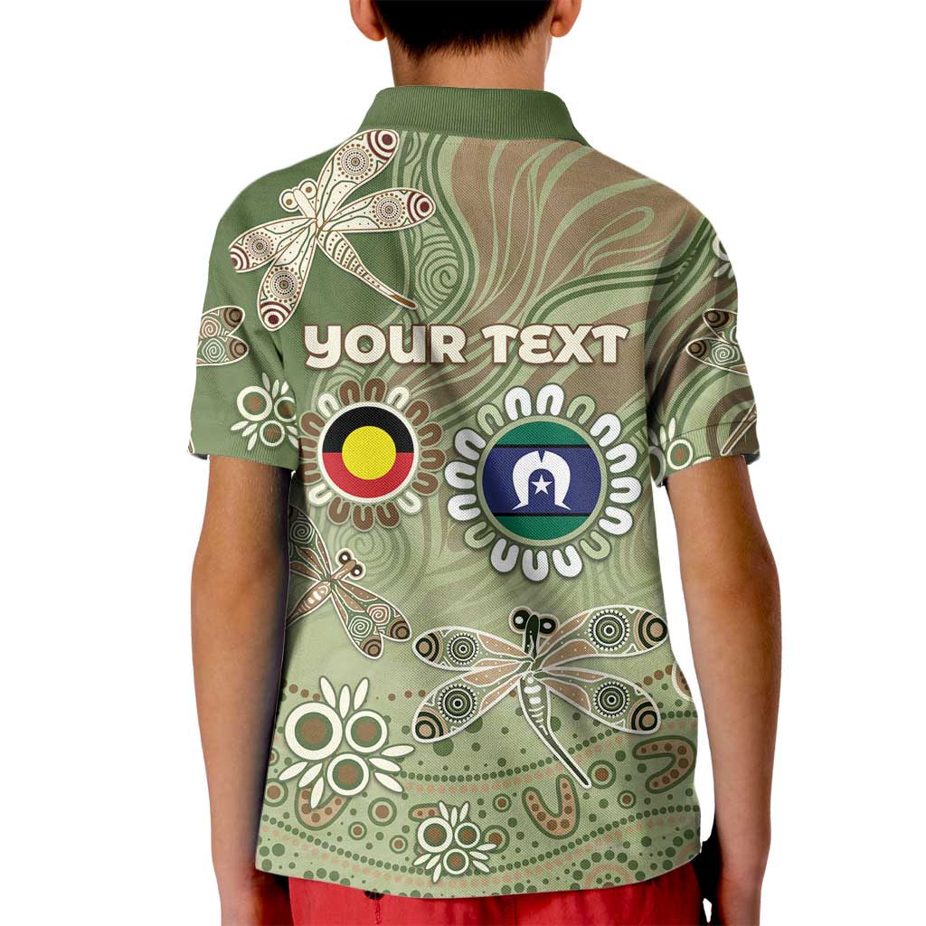 Personalised NAIDOC Week 2026 Kid Polo Shirt Dragonfly Australian Aboriginal Art