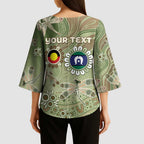Personalised NAIDOC Week 2026 Kimono Sleeve Blouse Dragonfly Australian Aboriginal Art