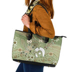 NAIDOC Week 2026 Leather Tote Bag Dragonfly Australian Aboriginal Art