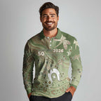 Personalised NAIDOC Week 2026 Long Sleeve Polo Shirt Dragonfly Australian Aboriginal Art