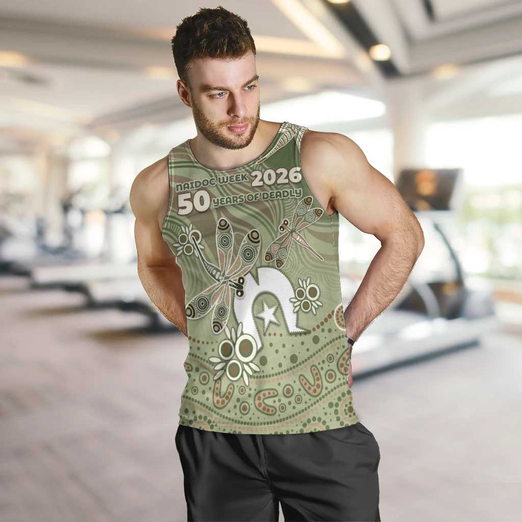Personalised NAIDOC Week 2026 Men Tank Top Dragonfly Australian Aboriginal Art