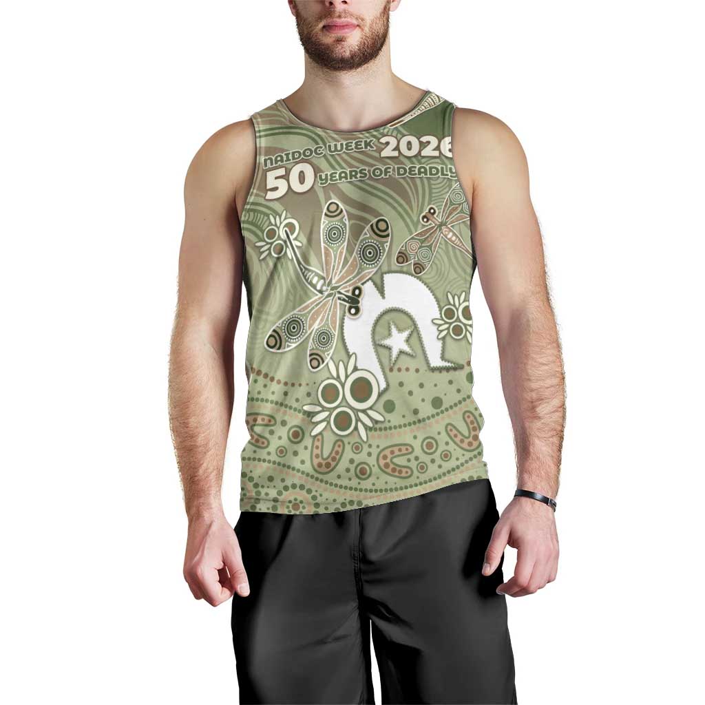 Personalised NAIDOC Week 2026 Men Tank Top Dragonfly Australian Aboriginal Art