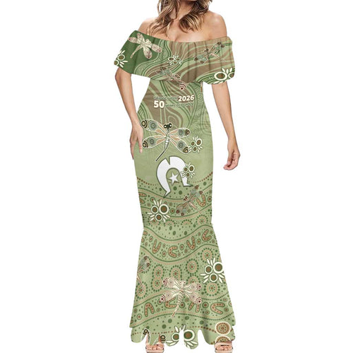 Personalised NAIDOC Week 2026 Mermaid Dress Dragonfly Australian Aboriginal Art