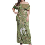 Personalised NAIDOC Week 2026 Off Shoulder Maxi Dress Dragonfly Australian Aboriginal Art