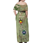 Personalised NAIDOC Week 2026 Off Shoulder Maxi Dress Dragonfly Australian Aboriginal Art