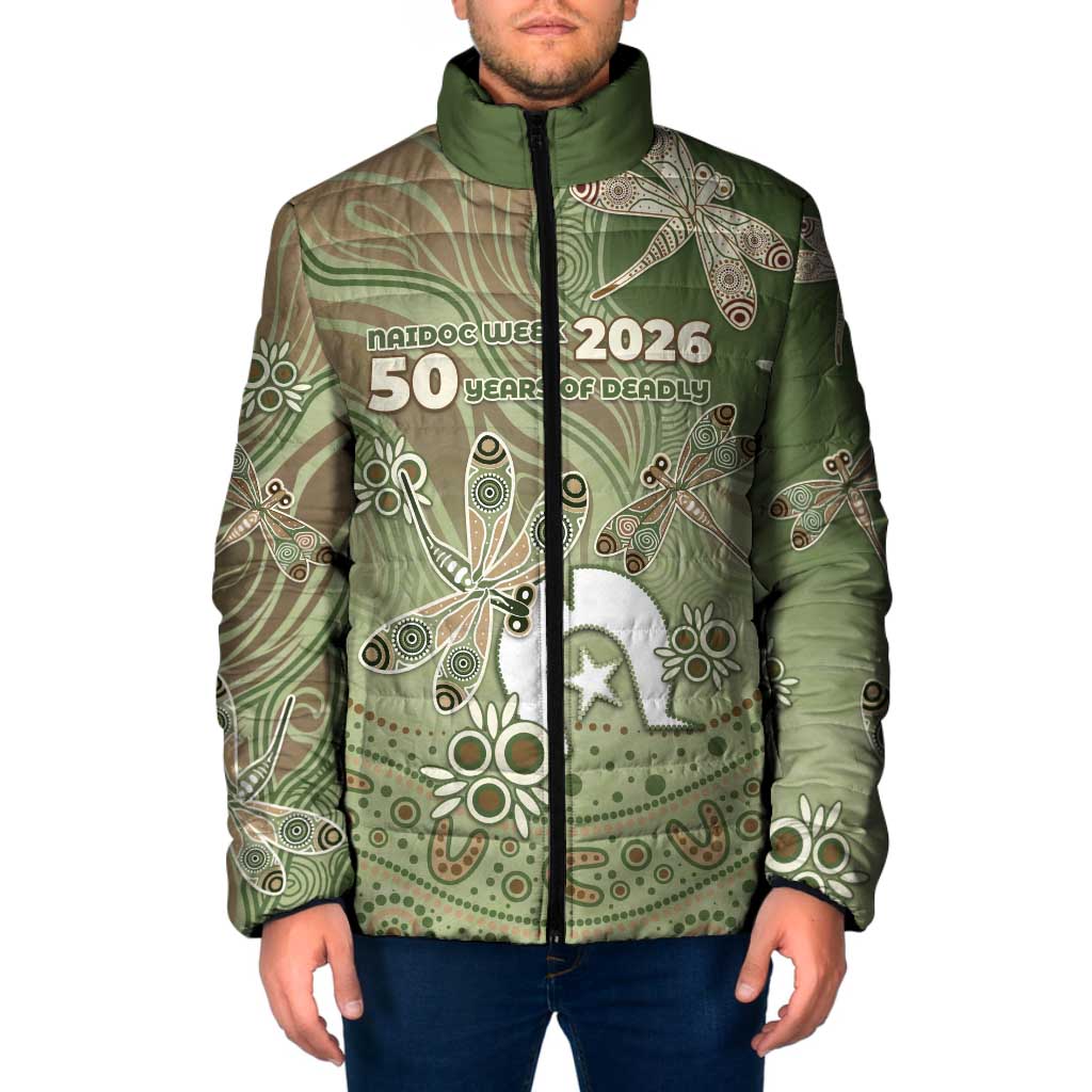 Personalised NAIDOC Week 2026 Padded Jacket Dragonfly Australian Aboriginal Art