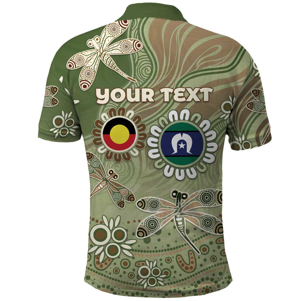 Personalised NAIDOC Week 2026 Polo Shirt Dragonfly Australian Aboriginal Art