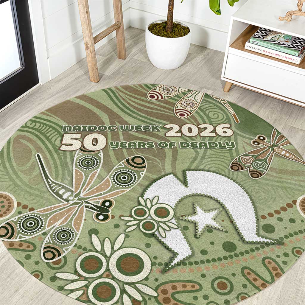 NAIDOC Week 2026 Round Carpet Dragonfly Australian Aboriginal Art