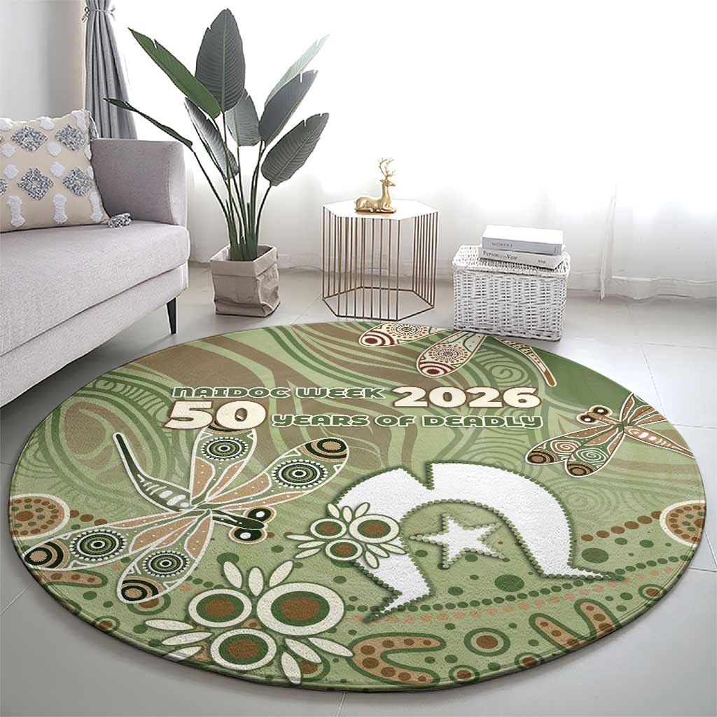 NAIDOC Week 2026 Round Carpet Dragonfly Australian Aboriginal Art