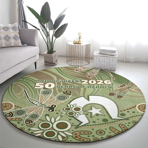 NAIDOC Week 2026 Round Carpet Dragonfly Australian Aboriginal Art