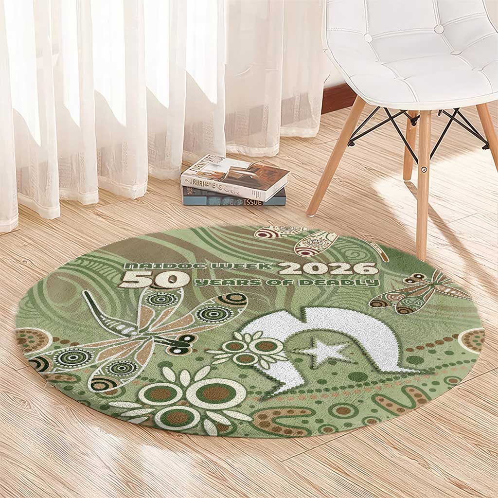 NAIDOC Week 2026 Round Carpet Dragonfly Australian Aboriginal Art