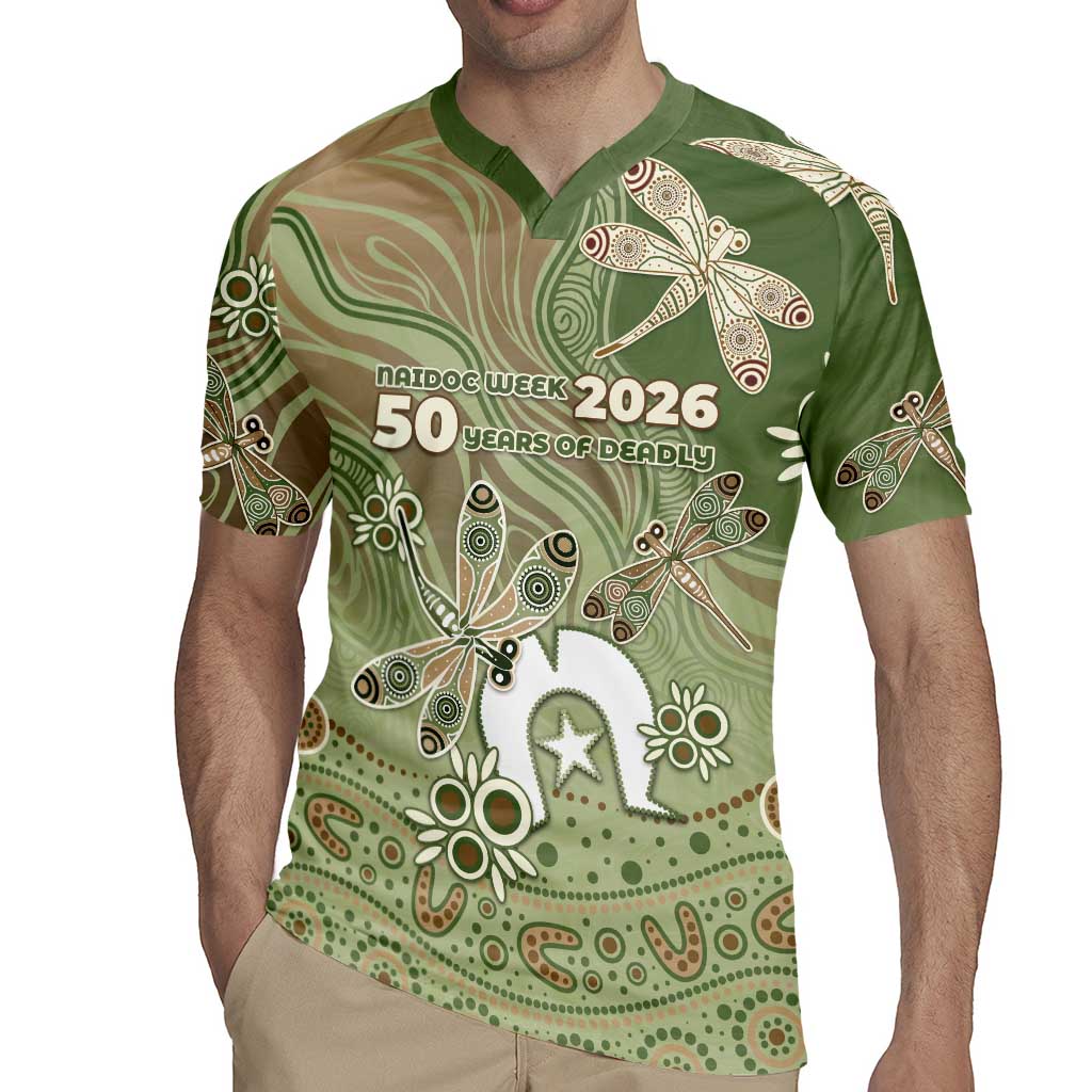 Personalised NAIDOC Week 2026 Rugby Jersey Dragonfly Australian Aboriginal Art