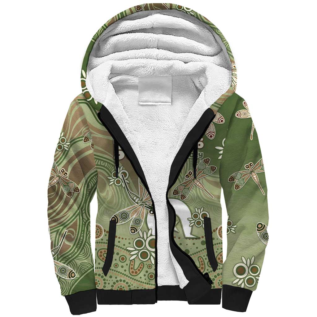 Personalised NAIDOC Week 2026 Sherpa Hoodie Dragonfly Australian Aboriginal Art