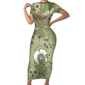 Personalised NAIDOC Week 2026 Short Sleeve Bodycon Dress Dragonfly Australian Aboriginal Art