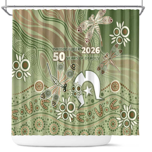NAIDOC Week 2026 Shower Curtain Dragonfly Australian Aboriginal Art