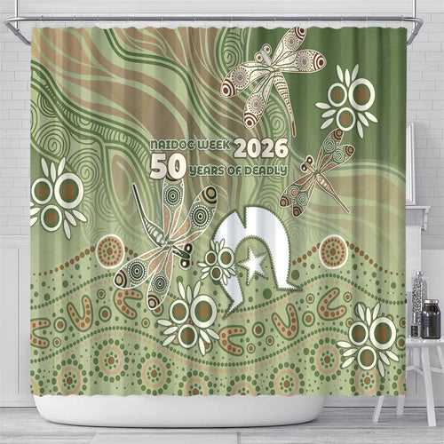 NAIDOC Week 2026 Shower Curtain Dragonfly Australian Aboriginal Art