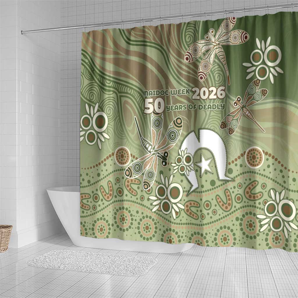 NAIDOC Week 2026 Shower Curtain Dragonfly Australian Aboriginal Art