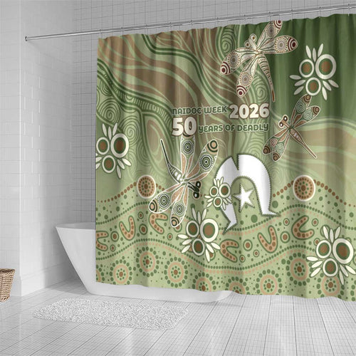 NAIDOC Week 2026 Shower Curtain Dragonfly Australian Aboriginal Art
