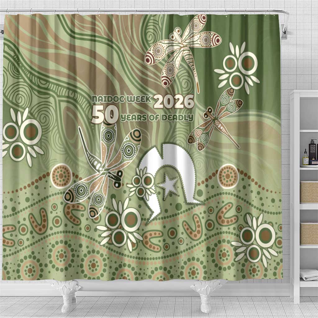 NAIDOC Week 2026 Shower Curtain Dragonfly Australian Aboriginal Art