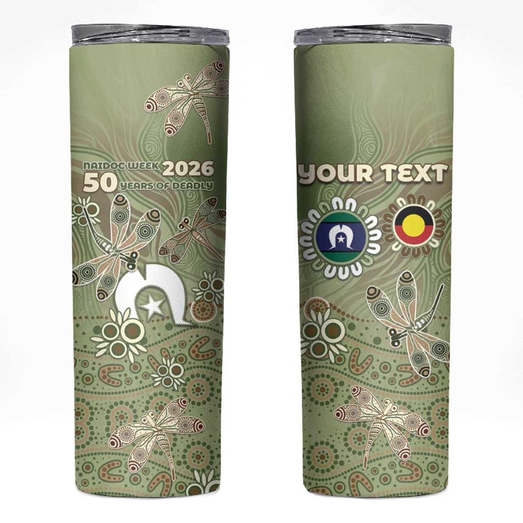 Personalised NAIDOC Week 2026 Skinny Tumbler Dragonfly Australian Aboriginal Art