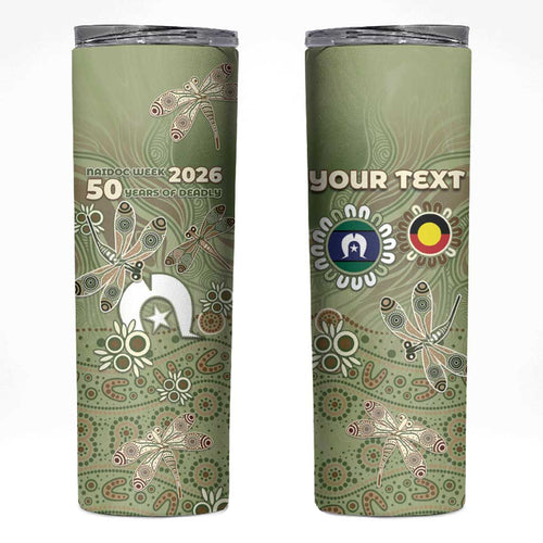 Personalised NAIDOC Week 2026 Skinny Tumbler Dragonfly Australian Aboriginal Art