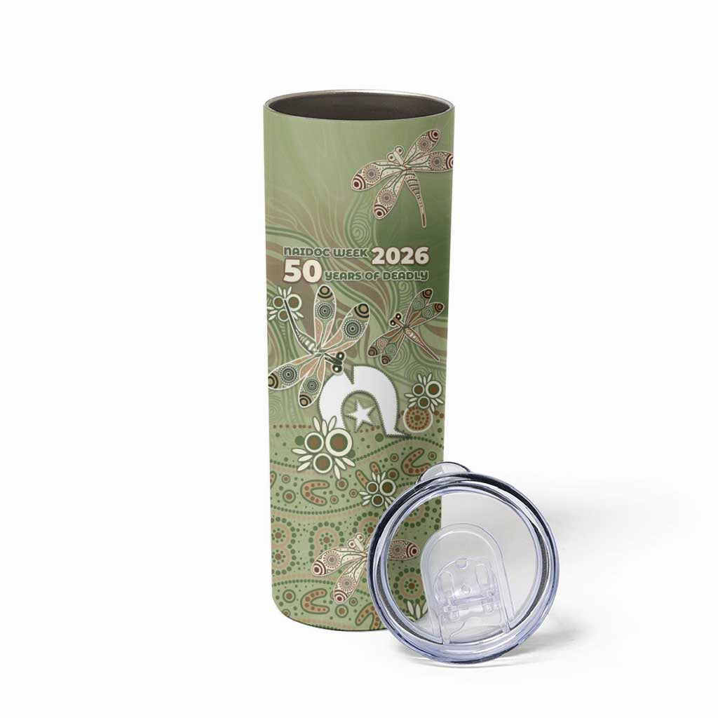 Personalised NAIDOC Week 2026 Skinny Tumbler Dragonfly Australian Aboriginal Art