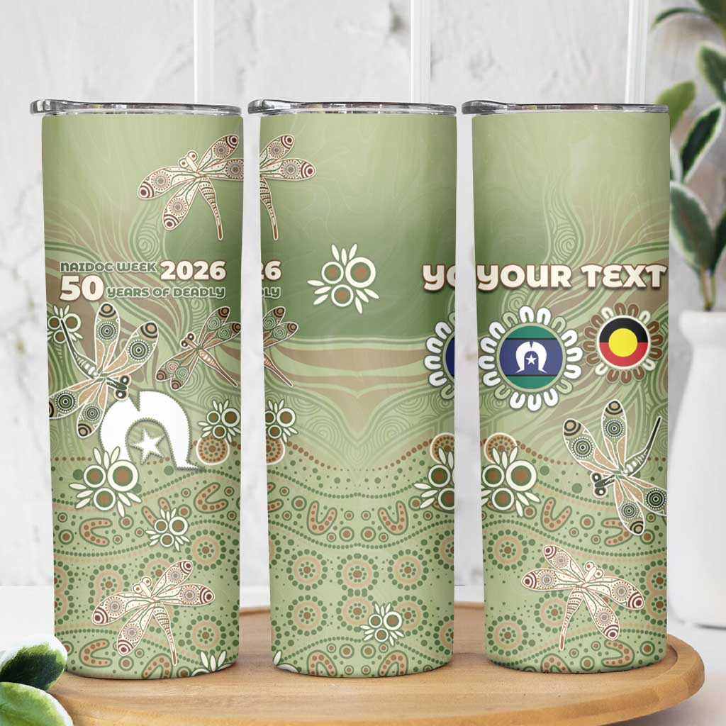 Personalised NAIDOC Week 2026 Skinny Tumbler Dragonfly Australian Aboriginal Art