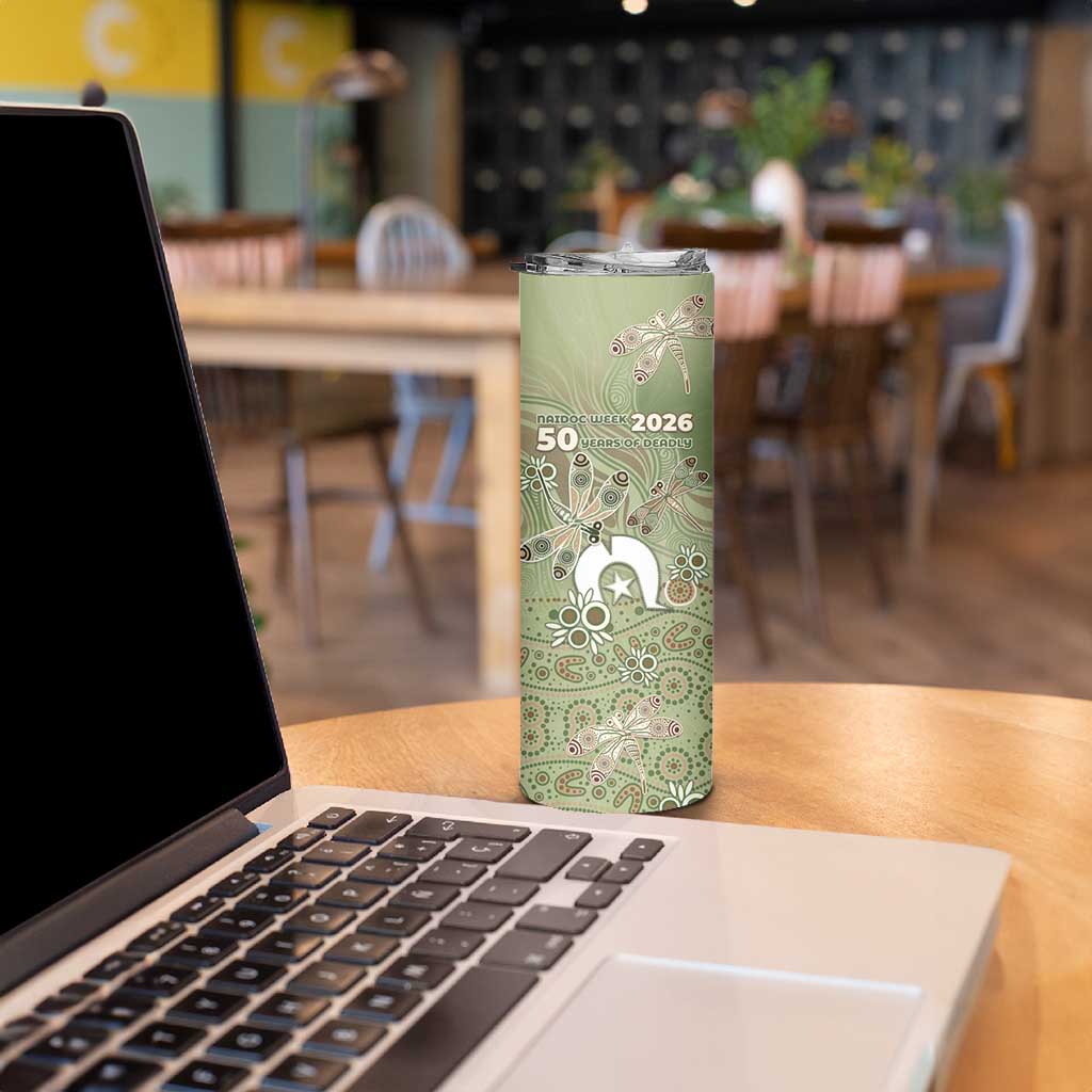 Personalised NAIDOC Week 2026 Skinny Tumbler Dragonfly Australian Aboriginal Art
