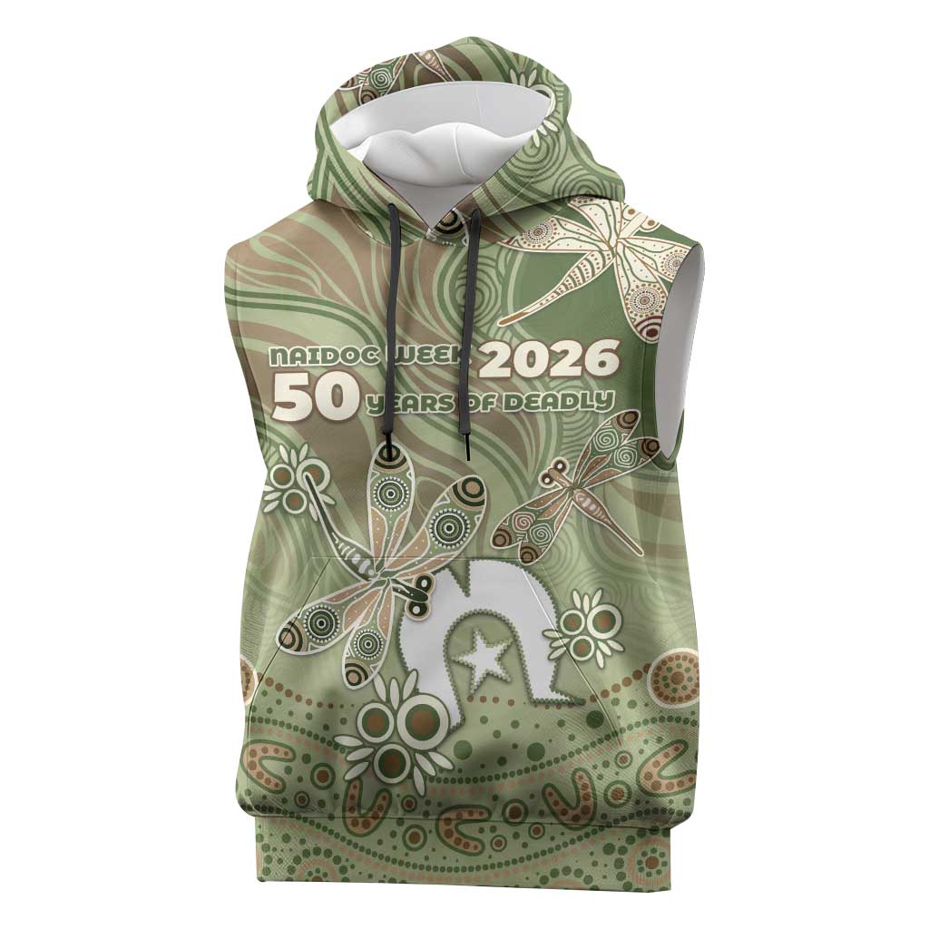 Personalised NAIDOC Week 2026 Sleeveless Hoodie Dragonfly Australian Aboriginal Art