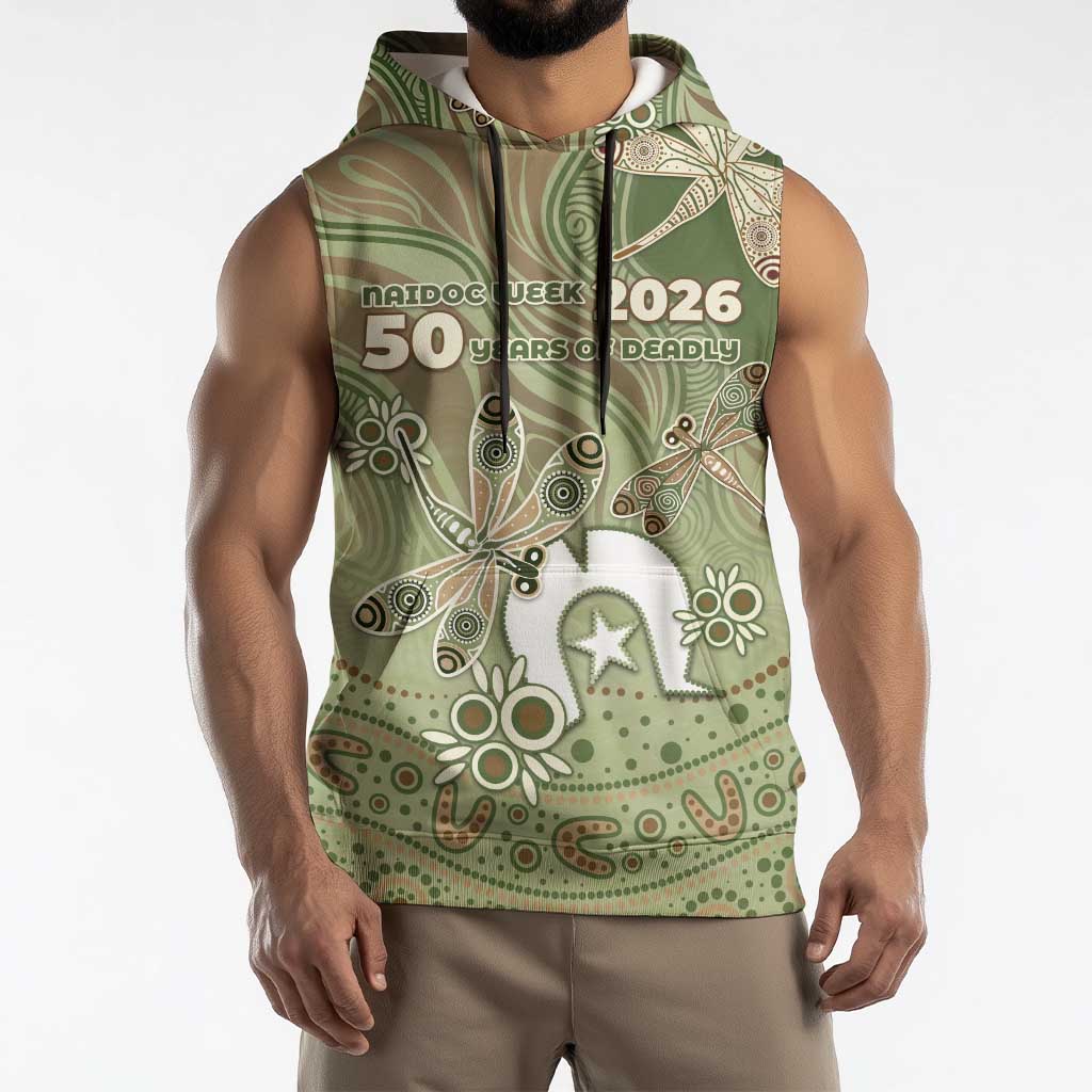 Personalised NAIDOC Week 2026 Sleeveless Hoodie Dragonfly Australian Aboriginal Art