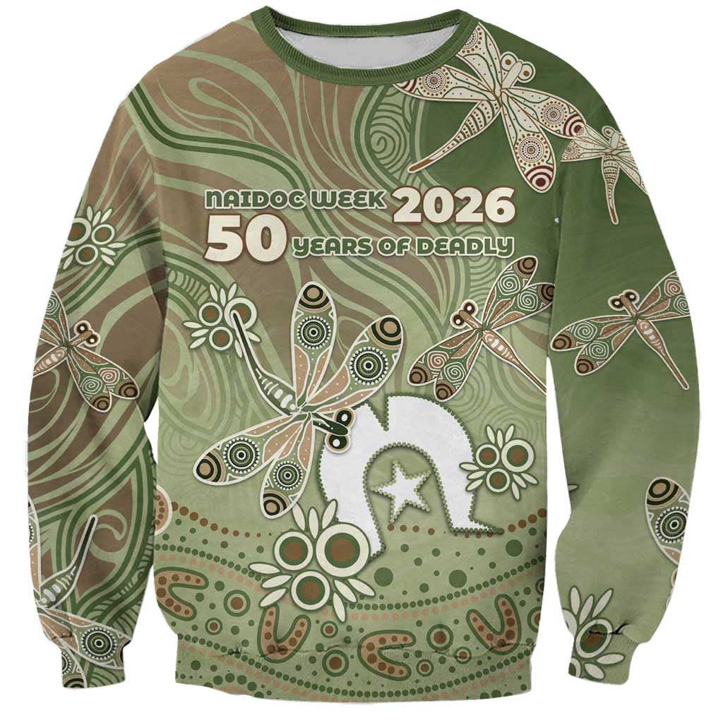 Personalised NAIDOC Week 2026 Sweatshirt Dragonfly Australian Aboriginal Art