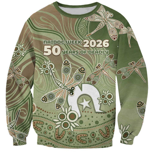 Personalised NAIDOC Week 2026 Sweatshirt Dragonfly Australian Aboriginal Art