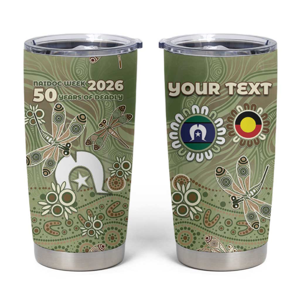 Personalised NAIDOC Week 2026 Tumbler Cup Dragonfly Australian Aboriginal Art