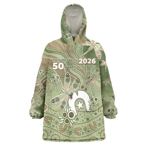 Personalised NAIDOC Week 2026 Wearable Blanket Hoodie Dragonfly Australian Aboriginal Art