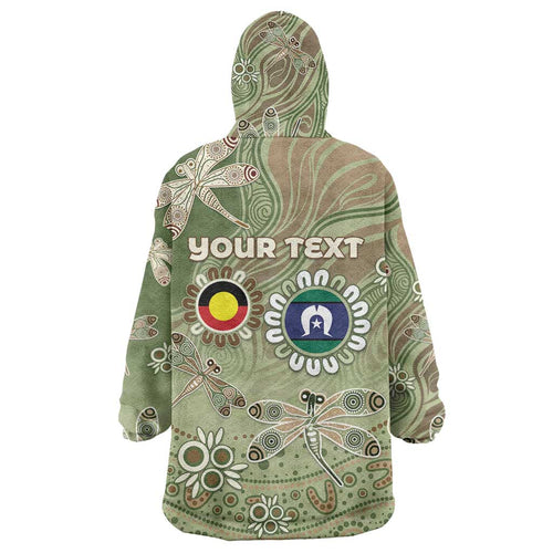 Personalised NAIDOC Week 2026 Wearable Blanket Hoodie Dragonfly Australian Aboriginal Art