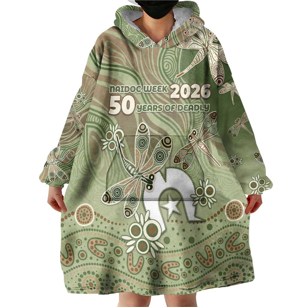 Personalised NAIDOC Week 2026 Wearable Blanket Hoodie Dragonfly Australian Aboriginal Art