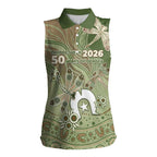Personalised NAIDOC Week 2026 Women Sleeveless Polo Shirt Dragonfly Australian Aboriginal Art