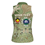Personalised NAIDOC Week 2026 Women Sleeveless Polo Shirt Dragonfly Australian Aboriginal Art