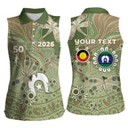 Personalised NAIDOC Week 2026 Women Sleeveless Polo Shirt Dragonfly Australian Aboriginal Art